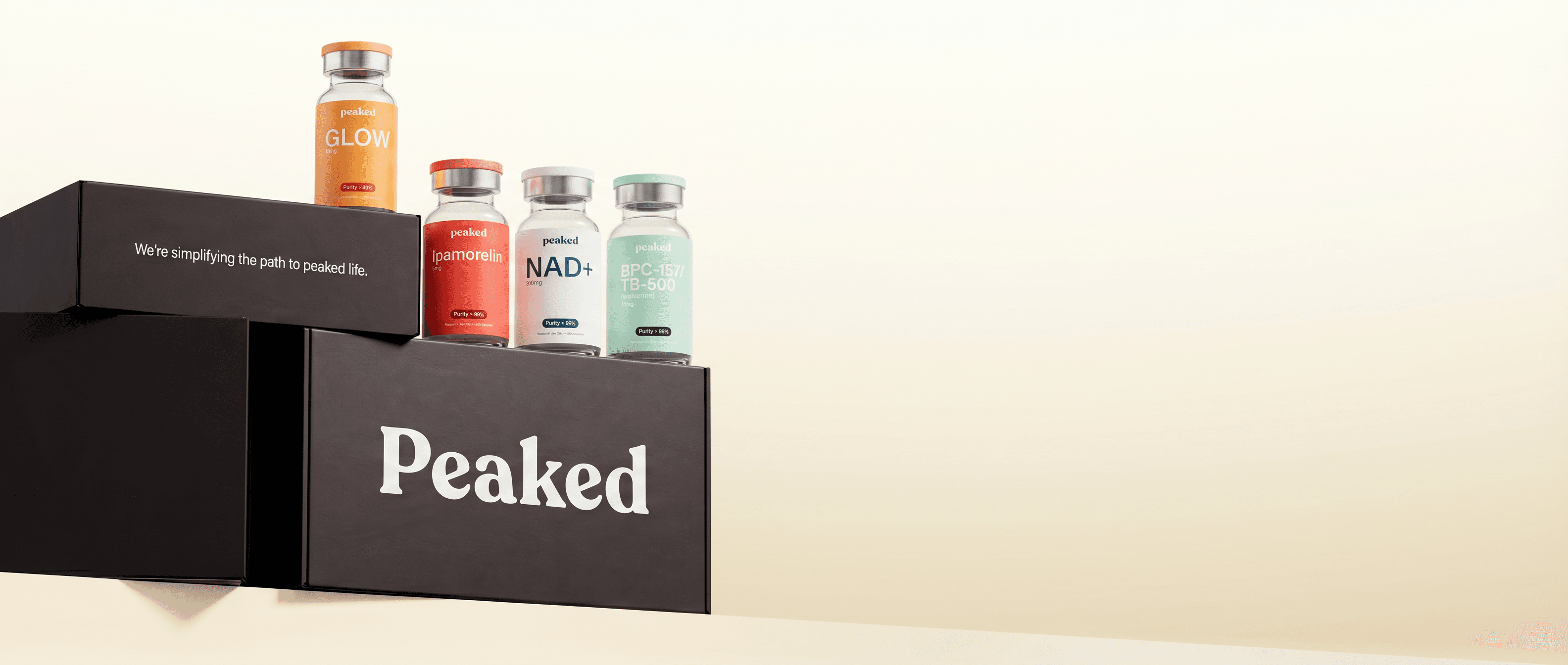 Premium research peptides background desktop